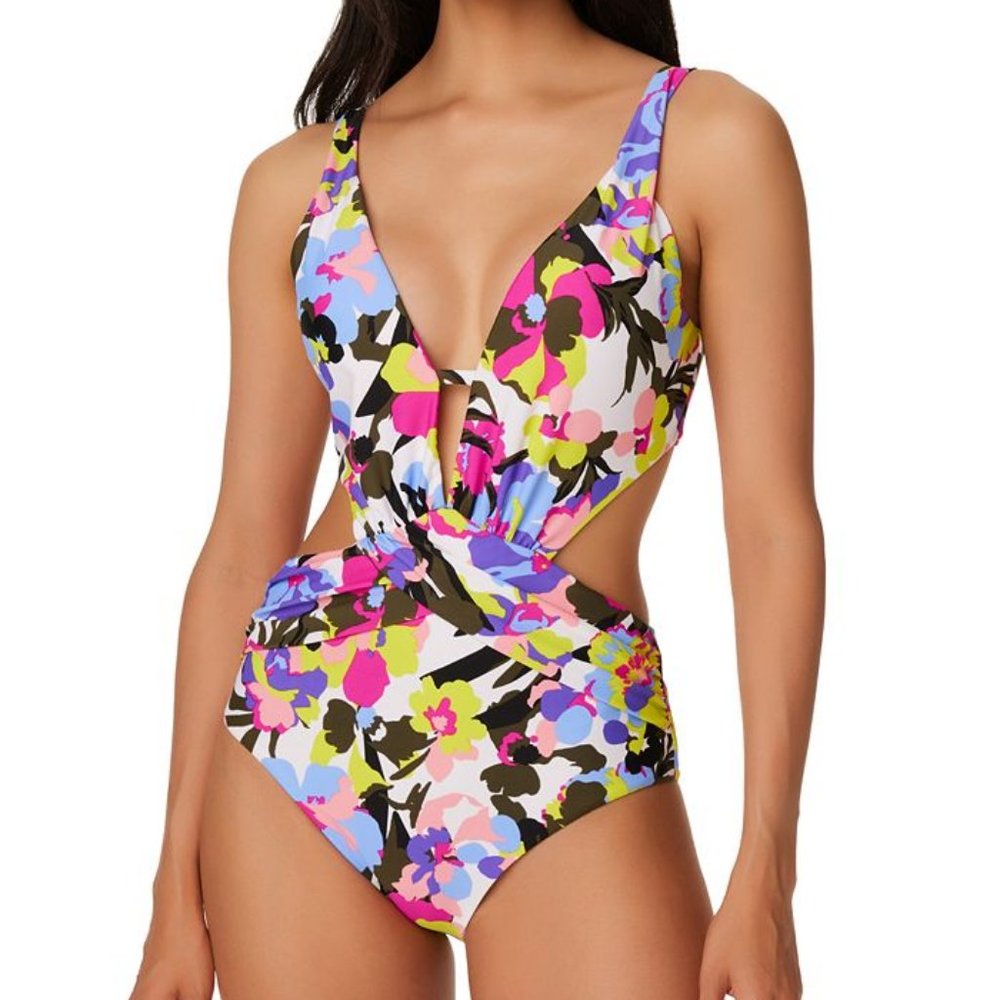 NWT! Bar III Multi Color Paradise Garden Floral One Piece Monokini NEW!